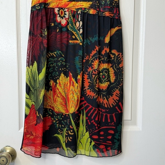 Desigual Christian Lacroix Black Mesh Dress Size L Floral ASO Katie Holmes - Picture 6 of 16